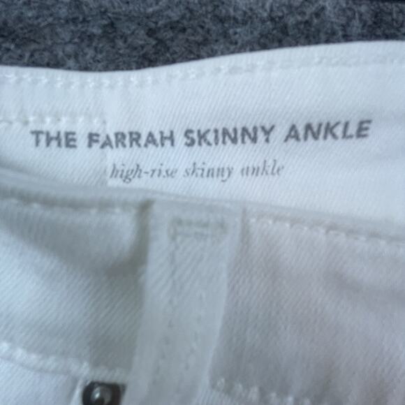 Adriano Goldschmied Jeans 28R White Farrah Skinny Ankle High Rise Lyocell - Picture 4 of 10